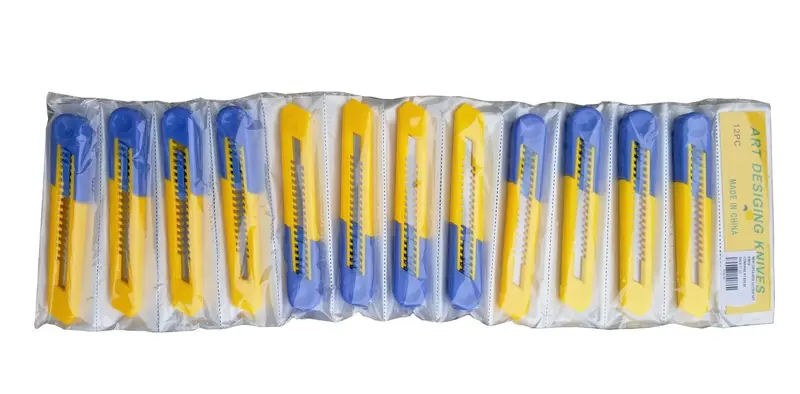 12 Pack Utility Knife Set Snap Off Box Cutter Blades Heavy Duty K0019 1