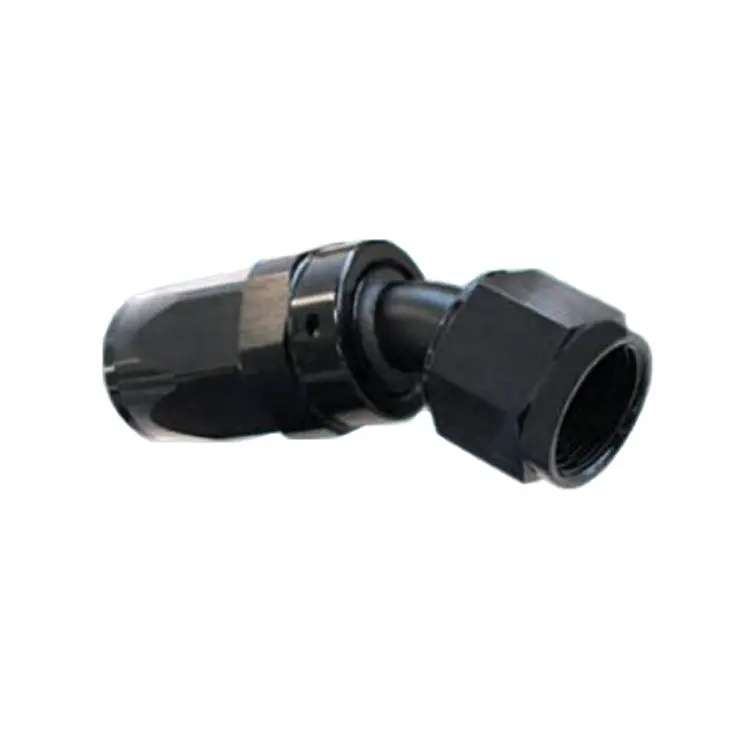 -12An Female 30° Hose End, Swivel Style, Black Hard Anodized Aluminum 1