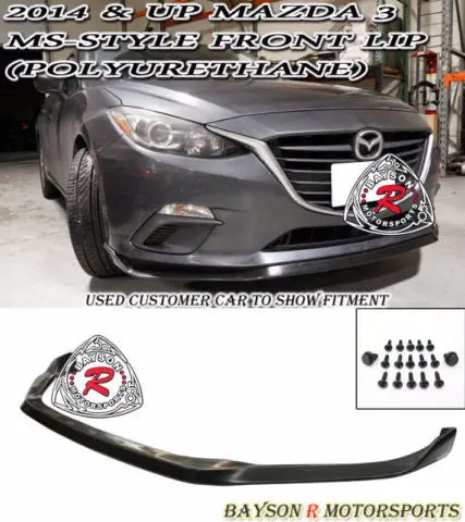 14-16 Mazda 3 Ms Style Front Lip (Polyurethane) 1