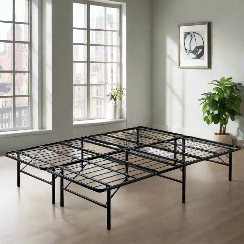 14" Full Metal Folding Bed Frame – Heavy-Duty No-Box Spring Mattress Base 3