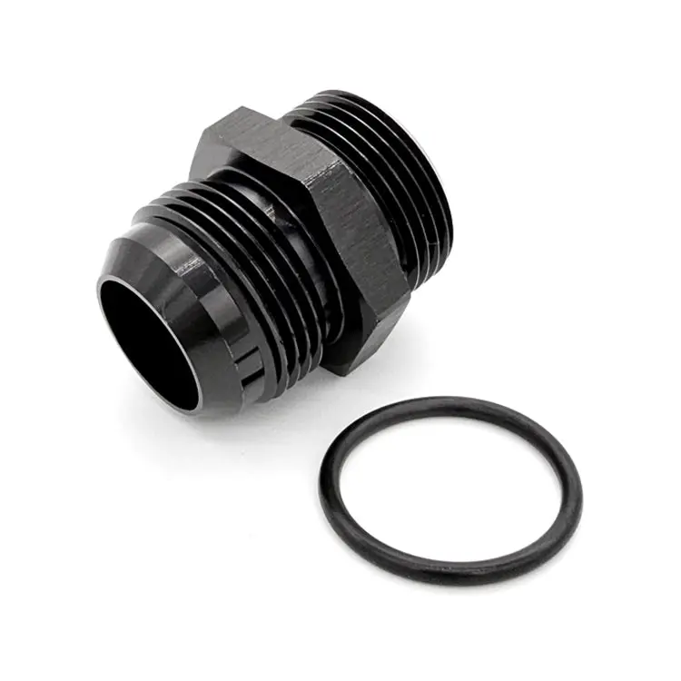 -16An Male An Flare To -12An Male Orb Straight Adapter, Black Hard Anodized 1
