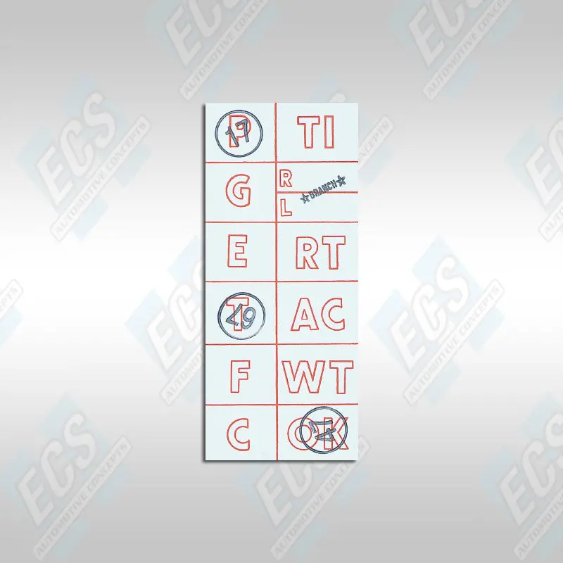 1964-73 Mustang: 13 Box Option Decal 1
