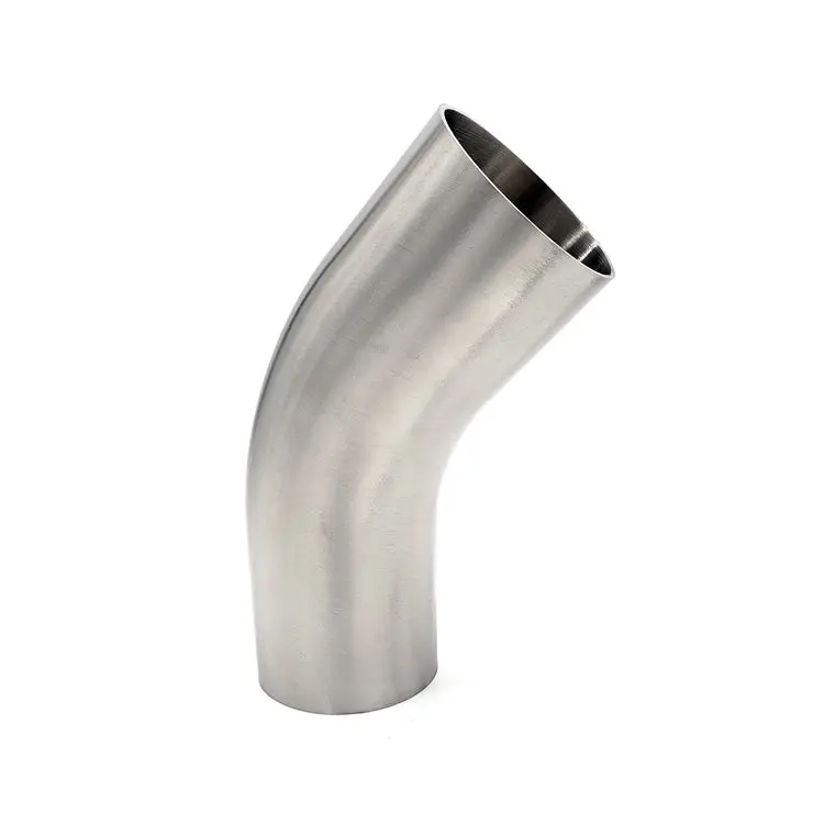 2.000" 16Ga 45° Mandrel Bend W/ 2" Tangents - (3.000" Clr) - Brushed Finish - 304 Stainless 1