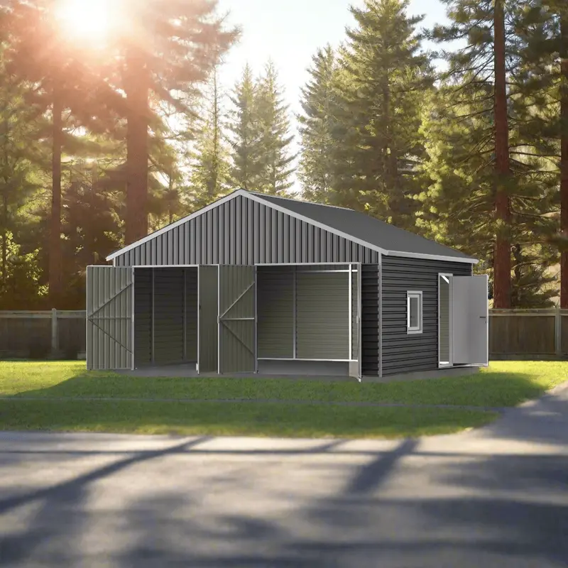 20 × 20 Ft Metal Building With Double Doors | Outdoor Storage Shed Sg2119w 1