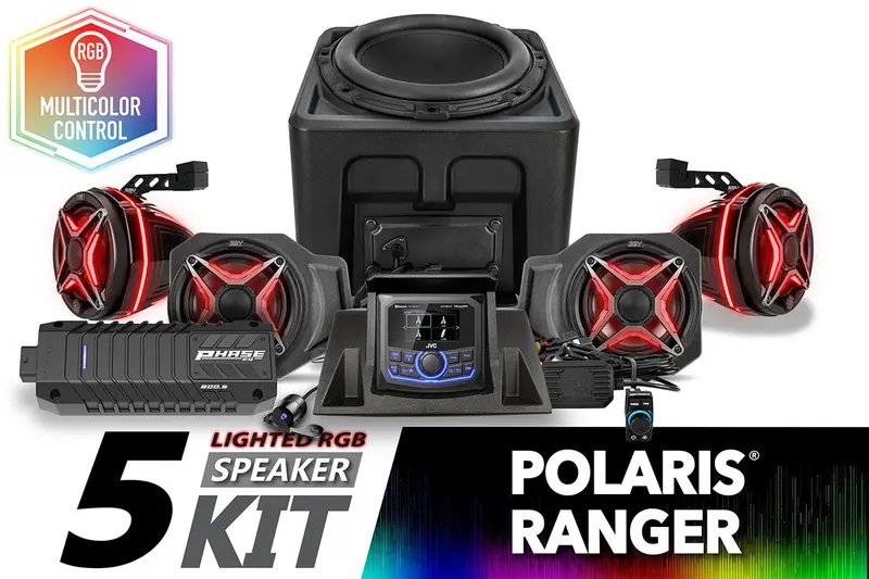 2018-2024 Polaris Ranger Xp1000 Lighted 5-Speaker Audio System W/Jvc 1