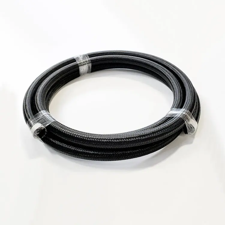 -20An Black Nylon Braided Flex Hose With Reinforced Rubber Liner - 5 Foot Length 1