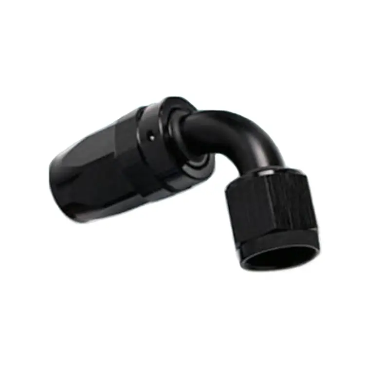 -20An Female 90° Hose End, Swivel Style, Black Hard Anodized Aluminum 1