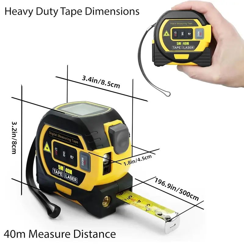 3-In-1 Laser Distance Meter 60 M Laser With 5 M Tape Measure 25 Mm Wide 31Lm605 1