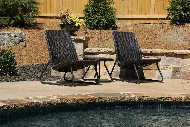 3-Piece Patio Furniture Set With Side Table – Resin Rattan Outdoor Chairs Set S3039 1