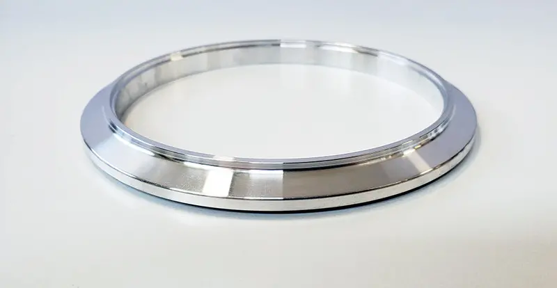 4.000" V-Band "Female" Flange (0.375" Overall Thickness) 6061 Aluminum 1