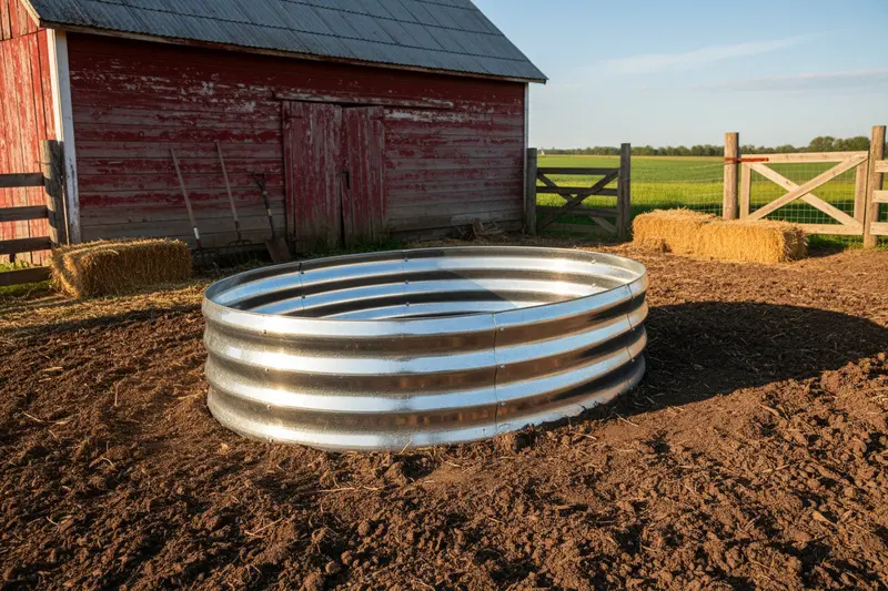 47" Round Metal Raised Garden Bed – Galvanized Steel Circular Planter For Vegetables & Flowers 1