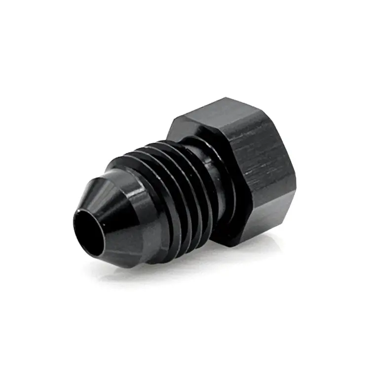 -4An An Flare Hex Plug, 6061 Aluminum, Black Hard Anodized 1