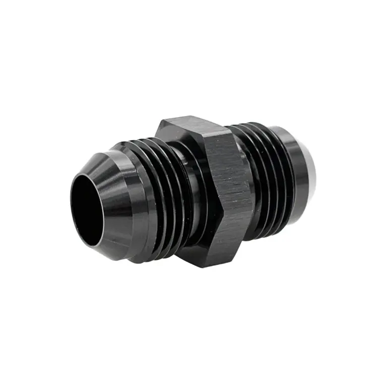 -8An Male An Flare Union Straight Adapter, Black Hard Anodized Aluminum 1