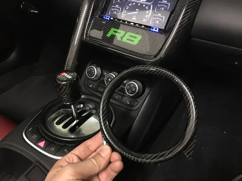 Audi R8 Carbon Fiber Shift Surround Circle Trim 1