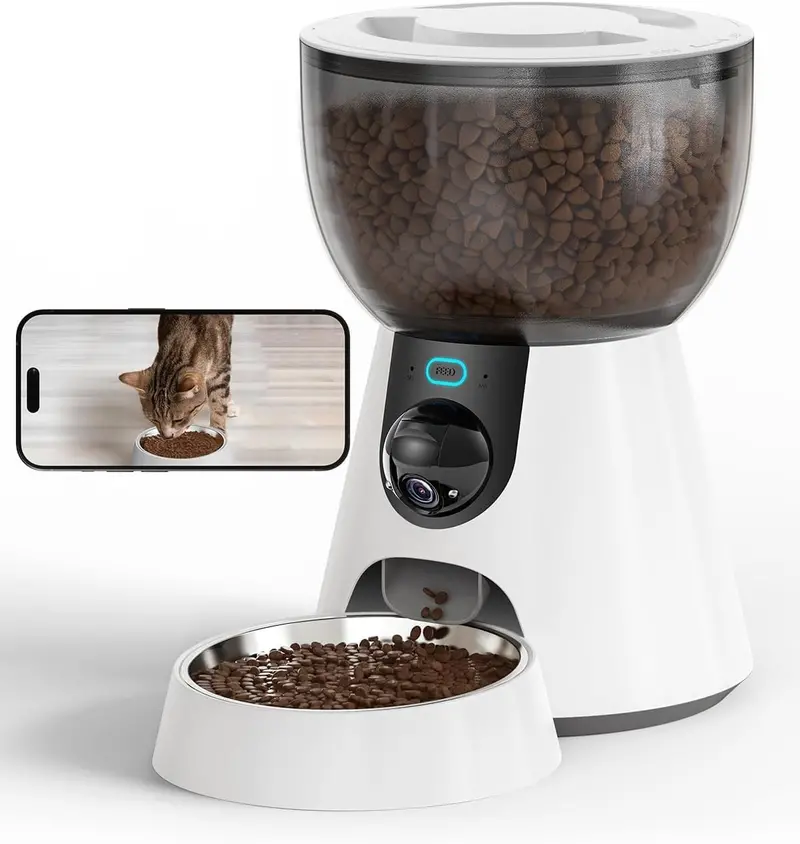 Automatic Cat Feeder With 2K Camera – 4L Smart Pet Food Dispenser (5Ghz Wifi, Night Vision) 1
