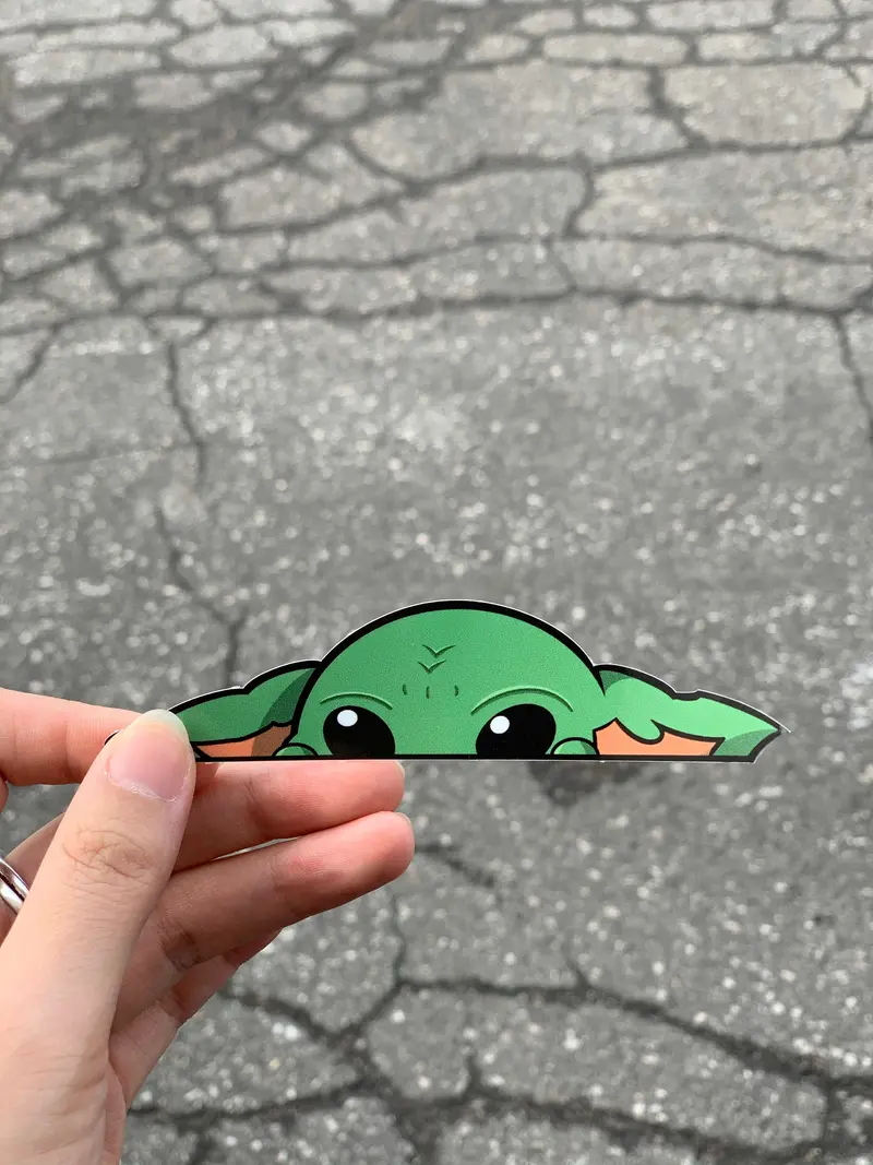 Baby Yoda Peeker Sticker 1