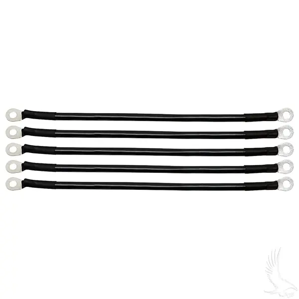 Golf Cart Battery Cables 12" 4 Gauge Black - Bag Of 5 1