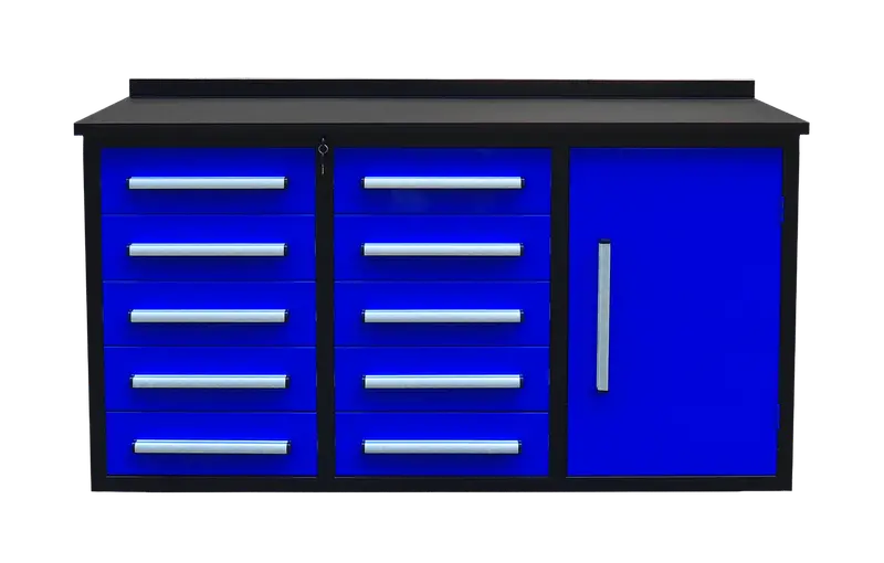 Heavy-Duty 5.5Ft Steel Workbench – 10 & 15 Drawer Tool Bench With Locks & Eva Liners 3