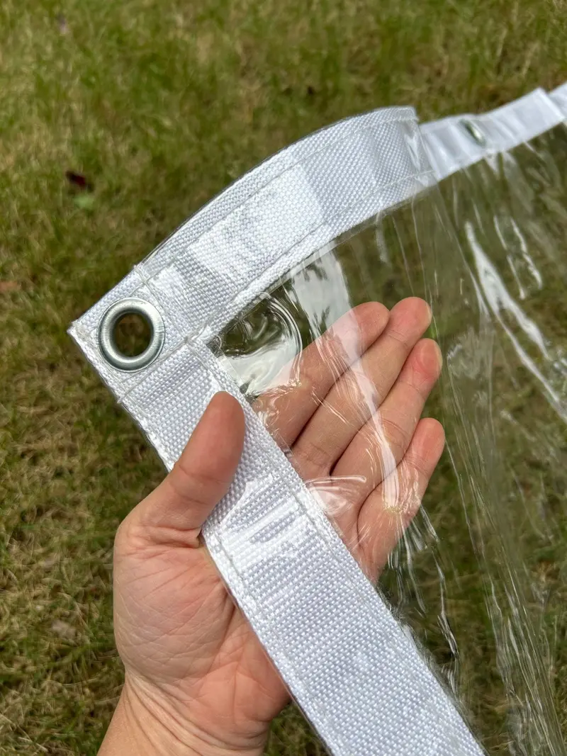 Heavy-Duty Clear Pvc Tarp – 6.5' X 12' | 620 Gsm Waterproof, Uv-Resistant Transparent Cover For Outdoor Protection - 114621 1