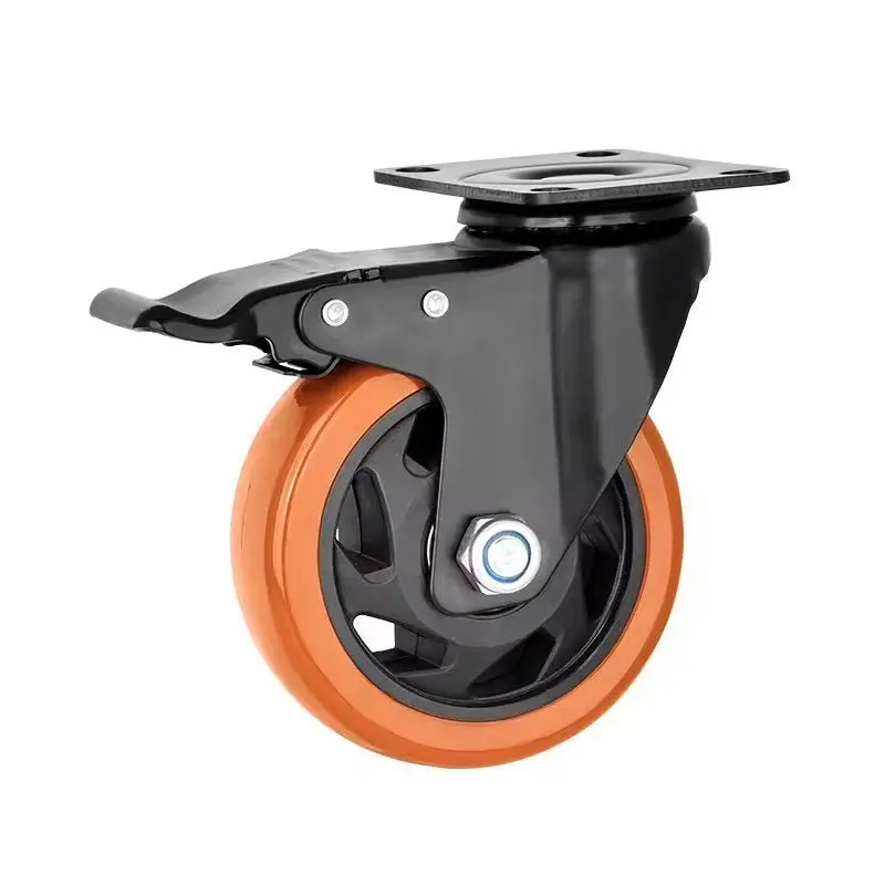Heavy-Duty Swivel Caster Wheels With Brakes – 3" Or 4" Plate Mount Casters (4 Pack) 1