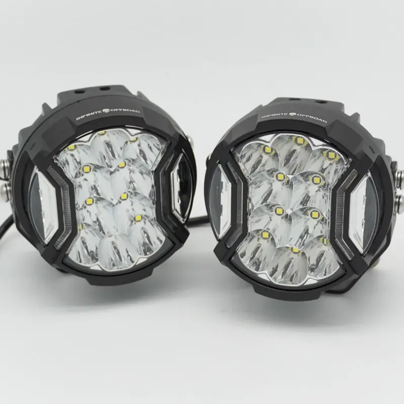 Infinite Offroad | 90W Round Side Shooter Pods (W/ Drl) (Pair) 1