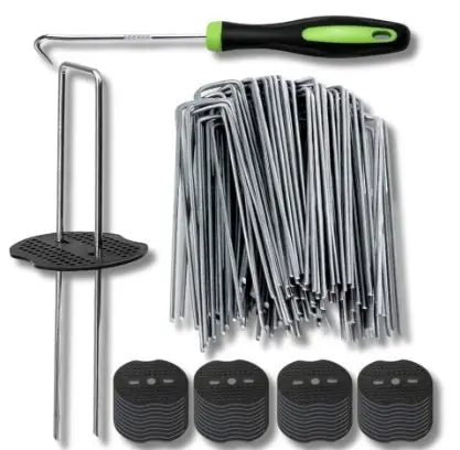 Landscape Staples Kit 101-Pack 6" – Galvanized U-Shaped Garden Stakes For Fabric, Edging & Turf Ls100a 1
