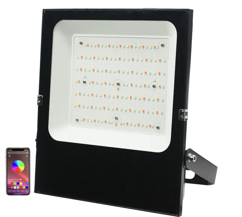 New 100W Rgb Led Flood Light With Smart Phone App & Voice Control — Wifi Enabled, Rgb + Cct 1