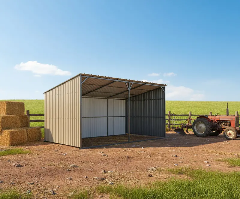 New 12X20 Ft Metal Cattle Shelter Animal – Durable Livestock Shed Ms1220l 1