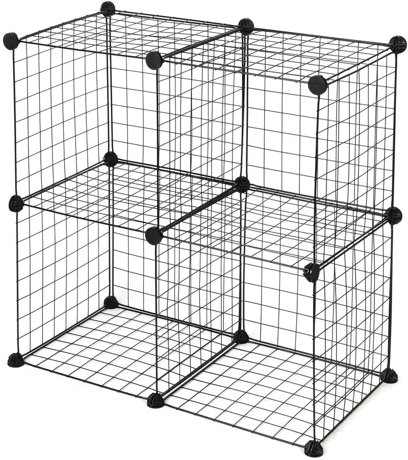 New 4-Cube Stackable Wire Grid Storage Organizer – Versatile Modular Storage Solution S3028 1