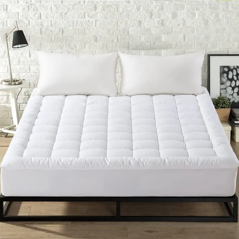 New Dobby Quilted Mattress Topper – Microfiber Pillow Top For Extra Comfort & Support 1
