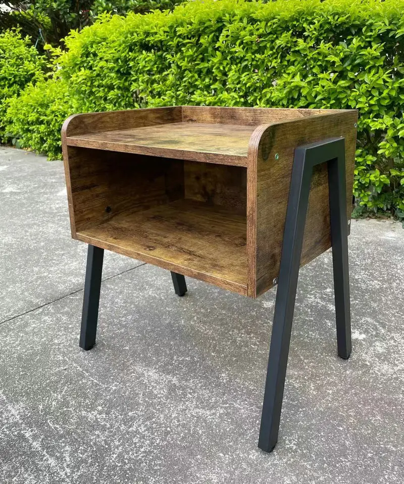 New Rustic Stackable Night Stand – Wooden Bedside Table With Storage Nt2112 1