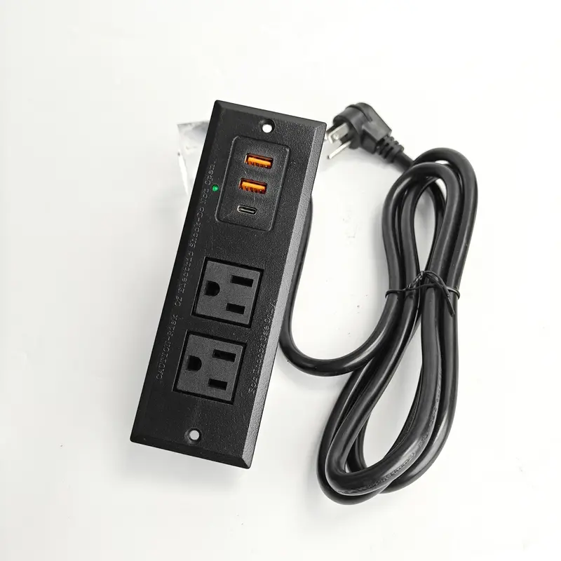 Recessed Desk Power Strip Bar With Usb Ports – Ideal For Home Office Or Workbench By213c021c 1