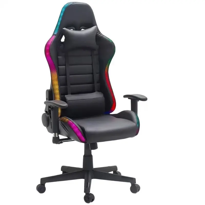 Rgb Gaming Chair With Led Lights – Ergonomic Pu Leather Computer & Office Chair With Lumbar Support Gc11901 1