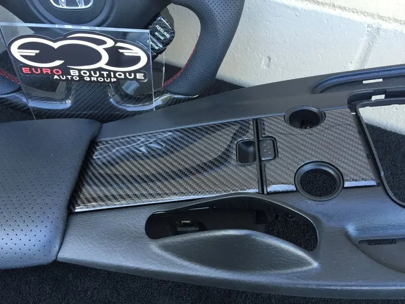 S2000 Carbon Fiber Ap2 Console Sliding Door And Hazard Trim Pieces #1, #2 1