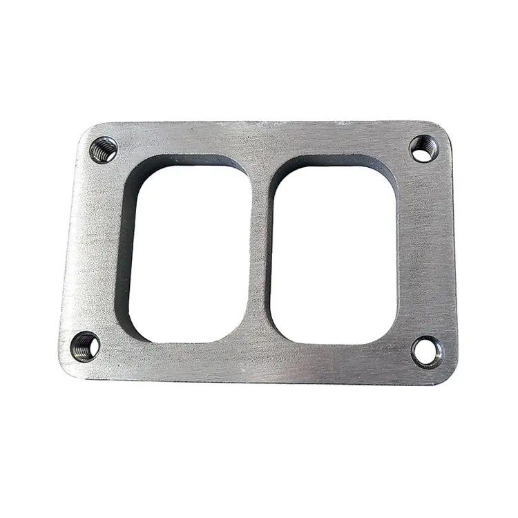 T6 Turbo Divided Inlet Flange 304 Stainless (M10 X 1.5 Tapped Holes) 1