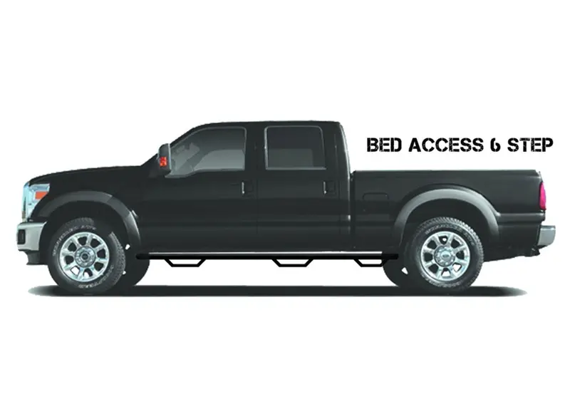 N-Fab Podium Lg-W2W Entry Steps – 3-Step, Black, Fits 2010–2018 Ram 2500/3500 Crew Cab (6'4") 1